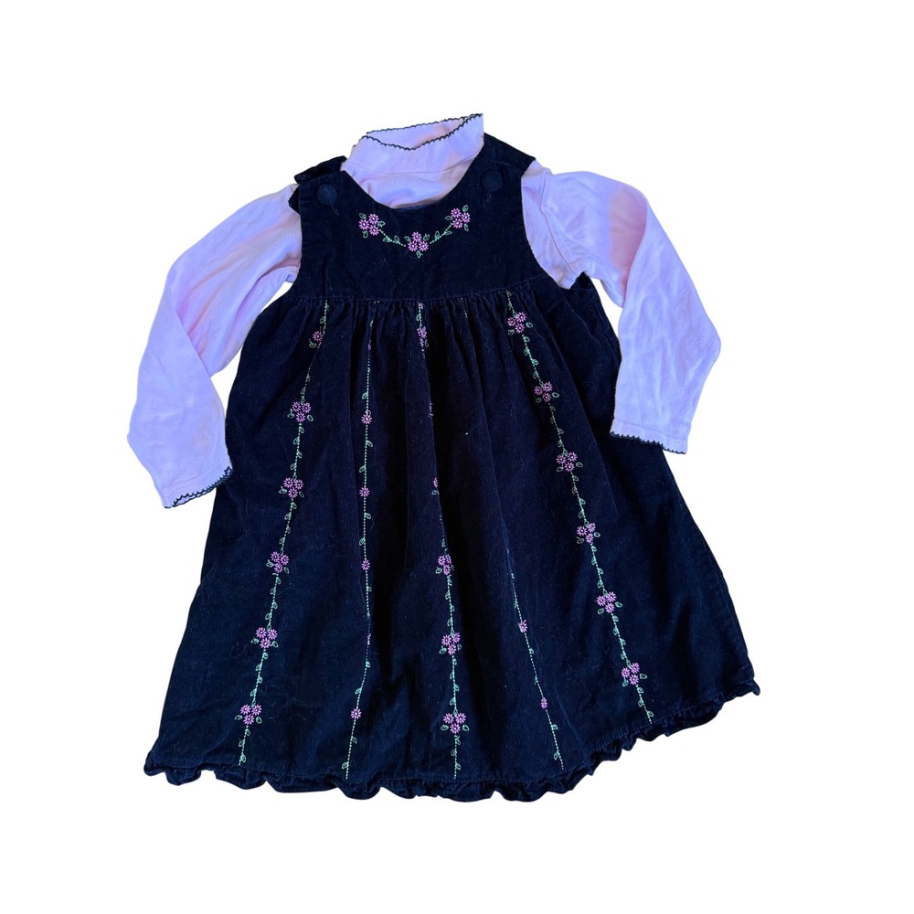 VTG Goodlad of Philadelphia purple floral embroidered dress‎ & long sleeve shirt